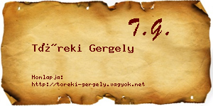 Töreki Gergely névjegykártya